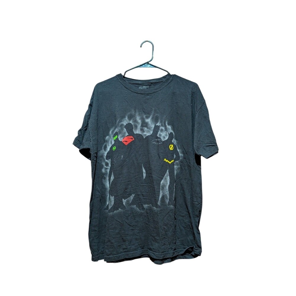 Justice League T Shirt Adult Large  Black Crew Tee Mens
